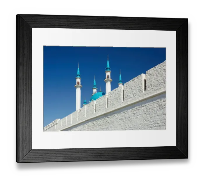 Framed Print : Kremlin wall and Qol Shari mosque in Kazan Kremlin Framed Print : Kremlin wall and Qol Shari mosque in Kazan Kremlin