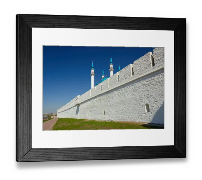 Framed Print : Kremlin wall and Qol Shari Mosque in Kazan Kremlin Framed Print : Kremlin wall and Qol Shari Mosque in Kazan Kremlin