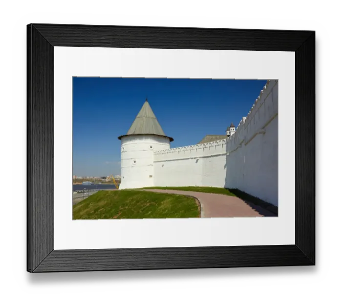Framed Print : Kremlin wall and tower of Kazan Kremlin