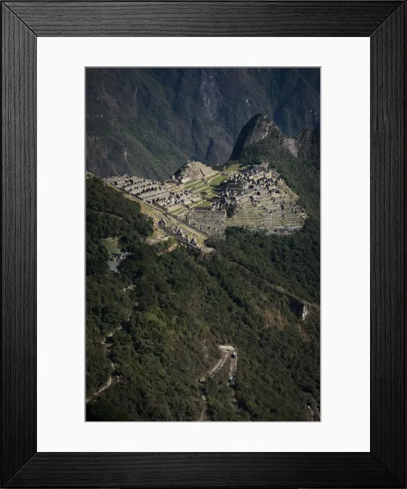 Framed Print : Inca ruins at Machu Picchu from the Sun Gate Framed Print : Inca ruins at Machu Picchu from the Sun Gate