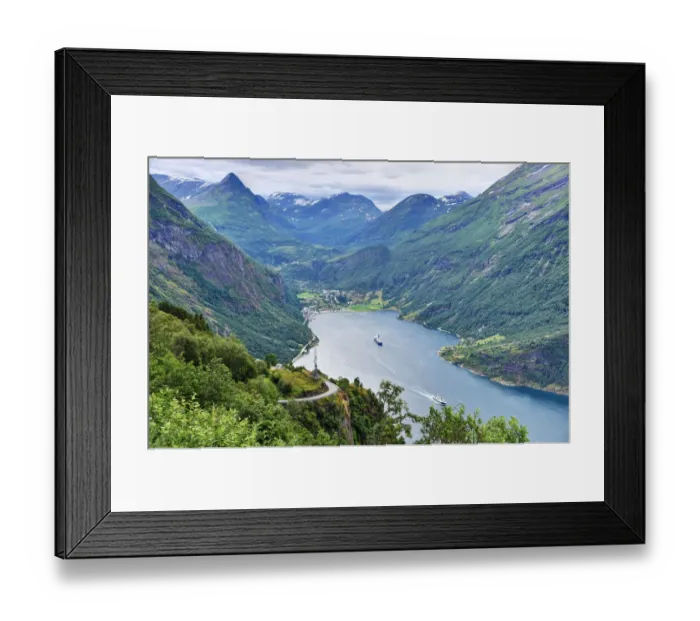 Framed Print : Fjord and ferry Framed Print : Fjord and ferry