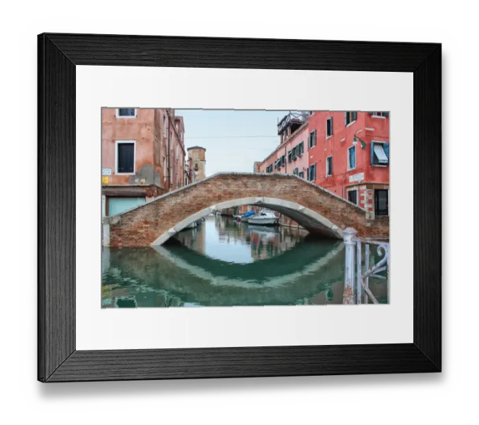 Framed Print : Typical Venetian footbridge, Castello district Framed Print : Typical Venetian footbridge, Castello district