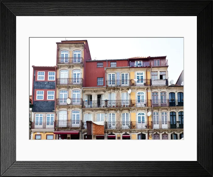 Framed Print : Colourful townhouses in the Ribera Framed Print : Colourful townhouses in the Ribera