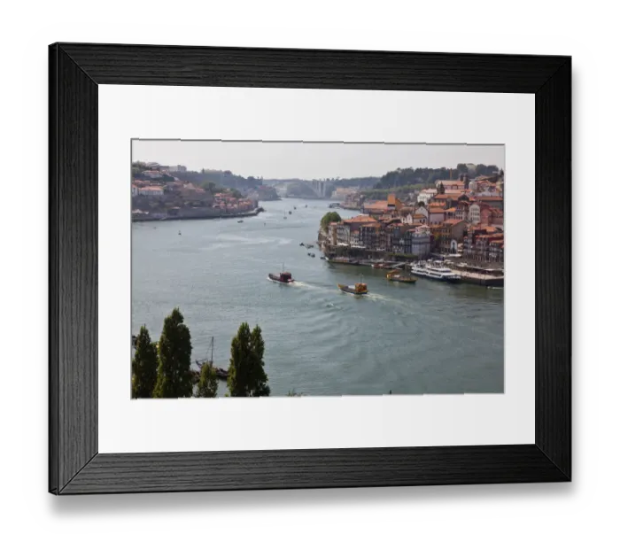 Framed Print : Boats cruising on the Douro river Porto Framed Print : Boats cruising on the Douro river Porto