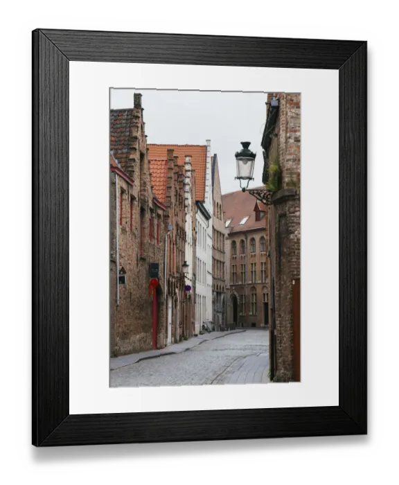Framed Print : Old cobbled stree in Bruges Framed Print : Old cobbled stree in Bruges