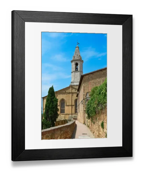 Framed Print : Narrow alley towards Duomo di Pienza Framed Print : Narrow alley towards Duomo di Pienza