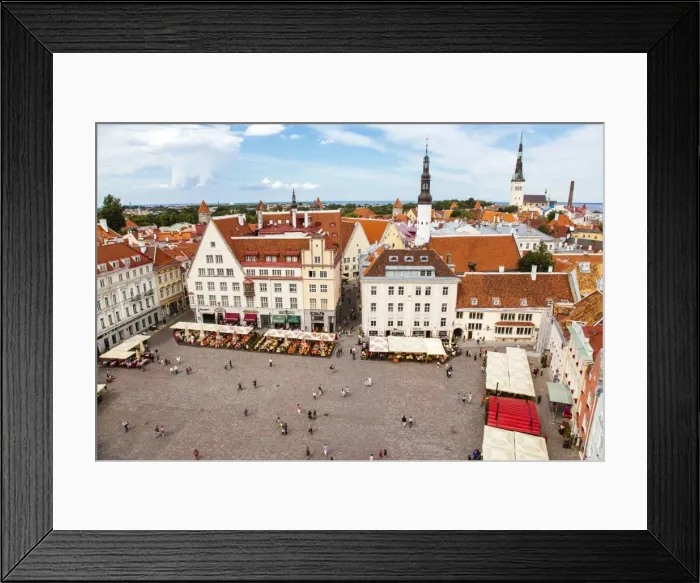Framed Print : High angle view of Tallinn main square, Estonia