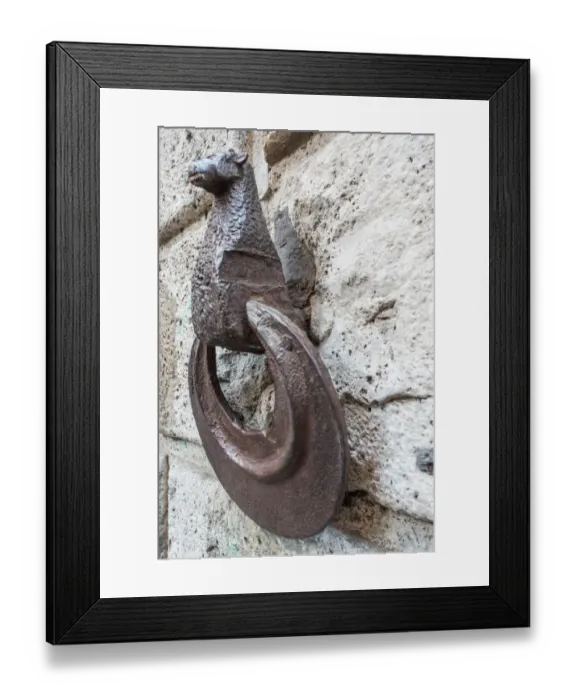 Framed Print : Iron ring for tethering horses, Siena, Italy
