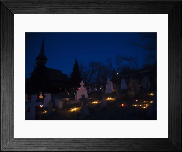 Framed Print : Candles lit at the cemetery of an orthodox church Framed Print : Candles lit at the cemetery of an orthodox church