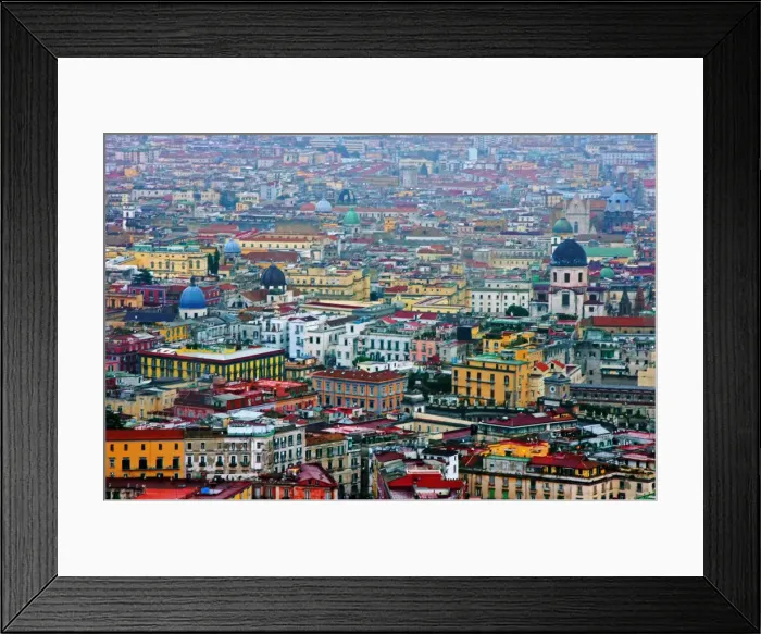 Framed Print : Aerial view of colourful old district of Naples Framed Print : Aerial view of colourful old district of Naples