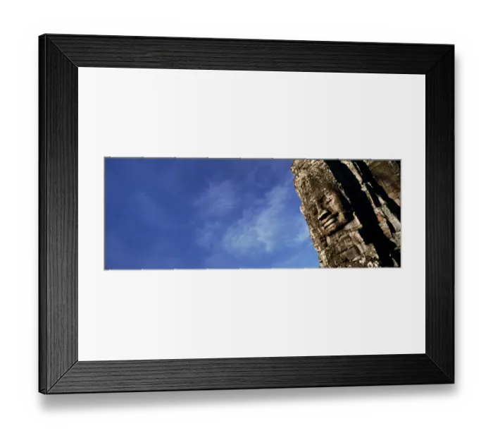 Framed Print : Carved face of Bayon temple, Angkor Wat, UNESCO Wo Framed Print : Carved face of Bayon temple, Angkor Wat, UNESCO Wo