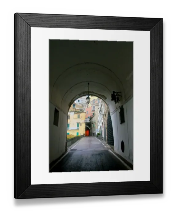 Framed Print : Amalfi tunnels under old, historic town Framed Print : Amalfi tunnels under old, historic town