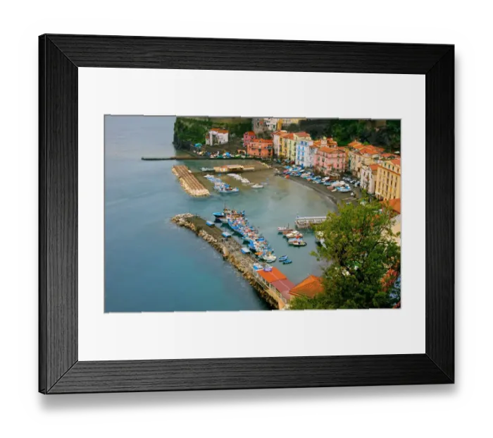 Framed Print : Sorrento colourful small harbour aerial view Framed Print : Sorrento colourful small harbour aerial view