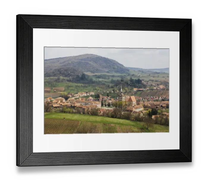 Framed Print : Anglo-Saxon village Saschiz, Transylvania, Romania