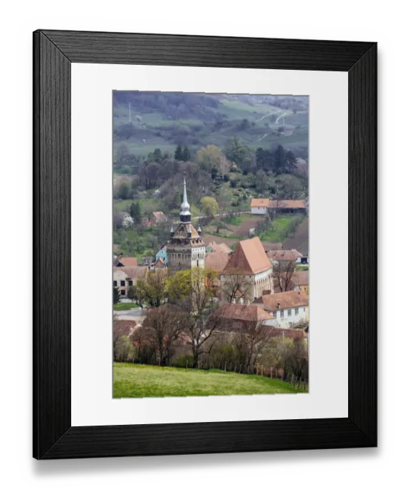 Framed Print : Fortified church in Saschiz, Transylvania, Romania