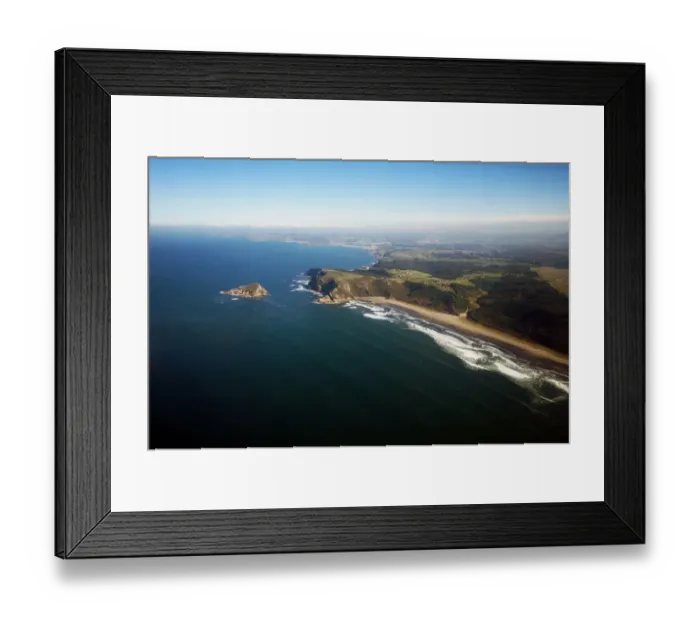 Framed Print : Bay of Biscay coastline view from a plane Framed Print : Bay of Biscay coastline view from a plane