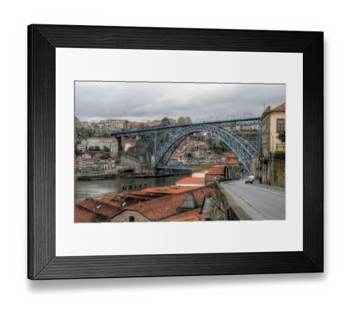Framed Print : Dom Luis I bridge ans street in Vila Nova de Gaia Framed Print : Dom Luis I bridge ans street in Vila Nova de Gaia