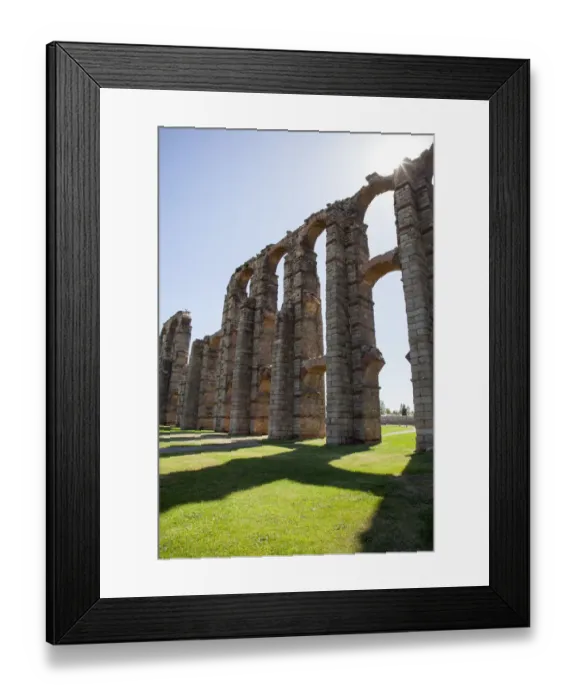 Framed Print : Roman aqueduct of Los Milagros Framed Print : Roman aqueduct of Los Milagros