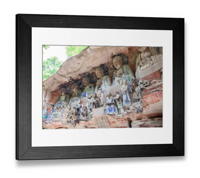 Framed Print : Rock Carvings, Baodingshan, Dazu, China Framed Print : Rock Carvings, Baodingshan, Dazu, China