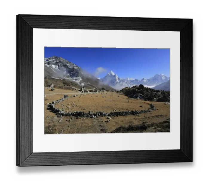 Framed Print : Memorials and Tombstones to climbers and Sherpas Framed Print : Memorials and Tombstones to climbers and Sherpas