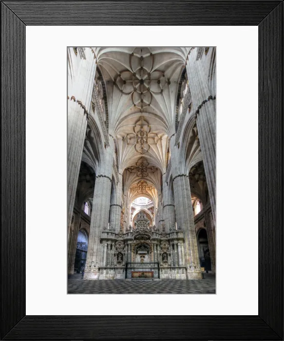 Framed Print : Inside of Salamanca cathedral with tall columns Framed Print : Inside of Salamanca cathedral with tall columns