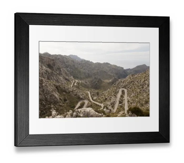 Framed Print : Winding road descending into Sa Calobra Framed Print : Winding road descending into Sa Calobra