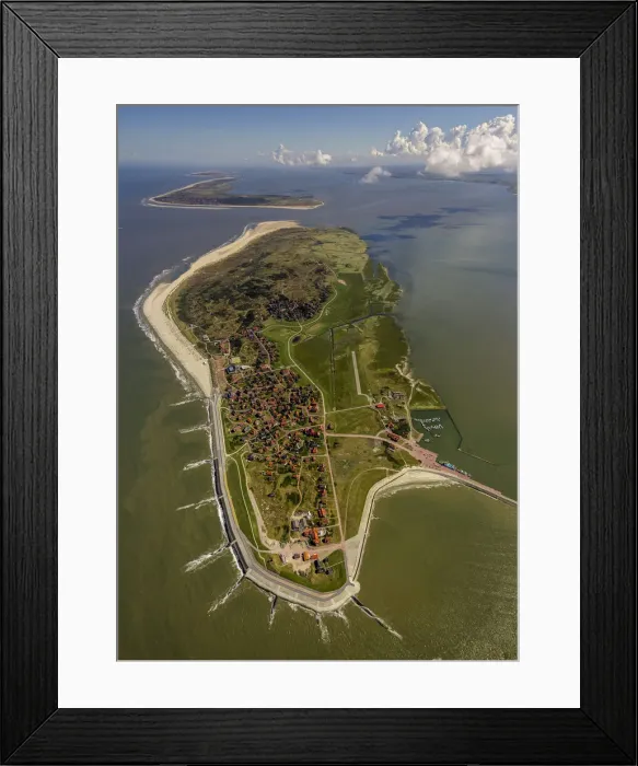 Framed Print : Aerial view, groynes protection against land being washed away, Wadden Sea, Baltrum, island in the North Sea, East Frisian Islands, Lower Saxony, Germany Framed Print : Aerial view, groynes protection against land being washed away, Wadden Sea, Baltrum, island in the North Sea, East Frisian Islands, Lower Saxony, Germany