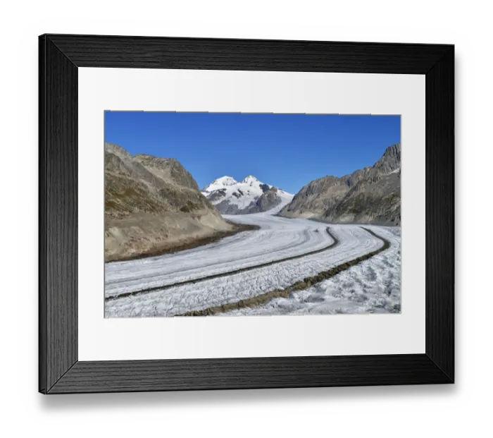 Framed Print : Great Aletsch Glacier, the mountains Eiger and Monch at the back, Canton of Valais, Goms, Switzerland Framed Print : Great Aletsch Glacier, the mountains Eiger and Monch at the back, Canton of Valais, Goms, Switzerland