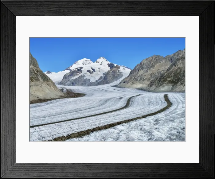 Framed Print : Great Aletsch Glacier, the mountains Eiger, Monch and Jungfrau at the back, Canton of Valais, Goms, Switzerland Framed Print : Great Aletsch Glacier, the mountains Eiger, Monch and Jungfrau at the back, Canton of Valais, Goms, Switzerland