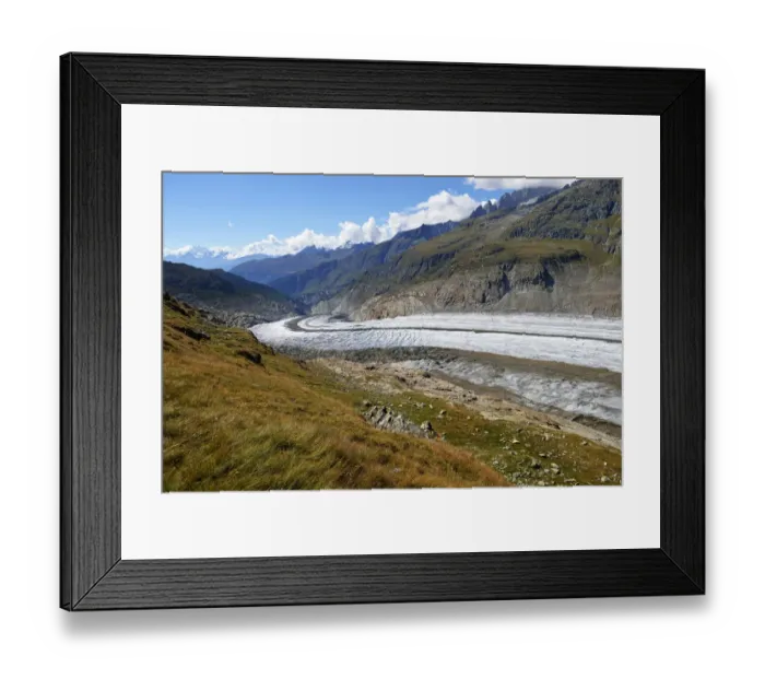 Framed Print : Foothills of the Great Aletsch Glacier, Canton of Valais, Goms, Switzerland Framed Print : Foothills of the Great Aletsch Glacier, Canton of Valais, Goms, Switzerland