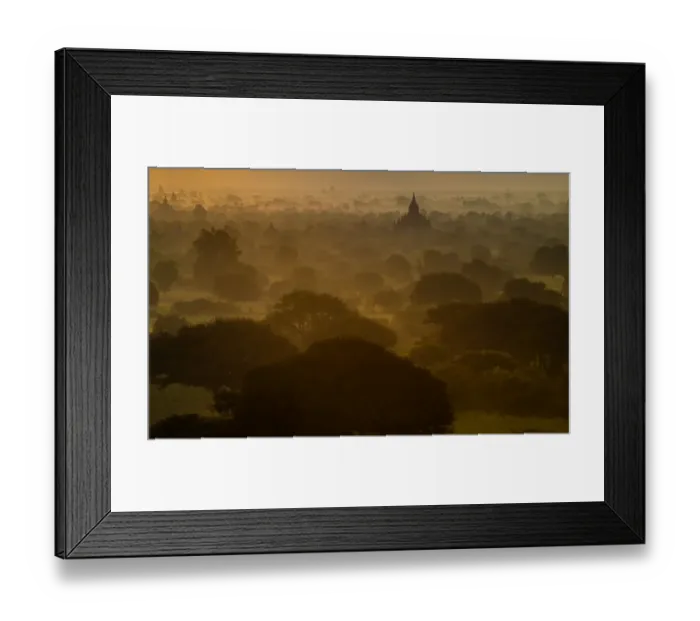 Framed Print : Bagan pagodas in the mist during sunrise Framed Print : Bagan pagodas in the mist during sunrise
