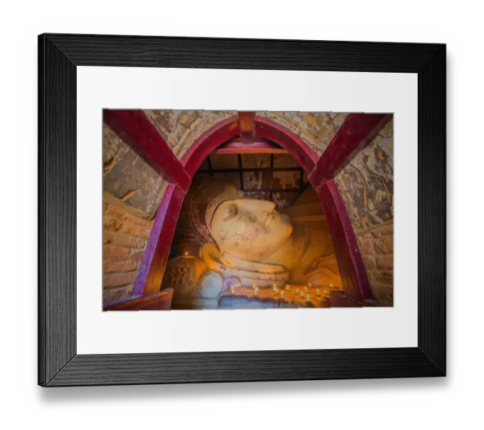 Framed Print : Shinbinthalyaung Temple, reclining Buddha