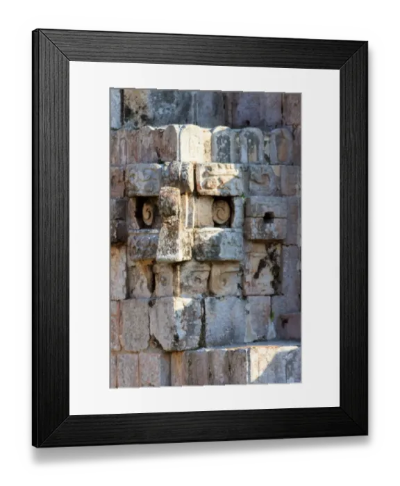 Framed Print : Detail of corner pyramid in Uxmal, Yucatan, Mexico Framed Print : Detail of corner pyramid in Uxmal, Yucatan, Mexico