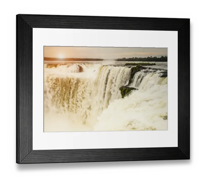 Framed Print : Devils Throat at sunset on Iguazu National Park Framed Print : Devils Throat at sunset on Iguazu National Park