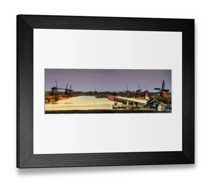 Framed Print : Kinderdijk panorama Framed Print : Kinderdijk panorama