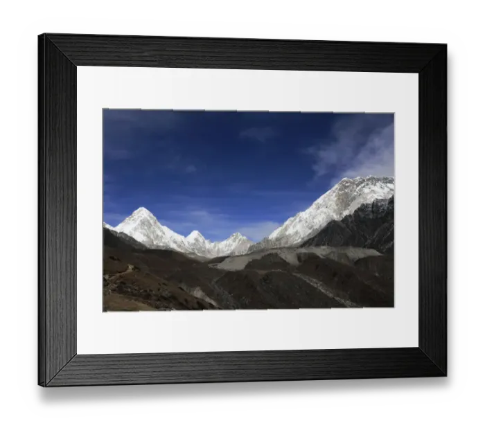 Framed Print : Lingtren, Khumbutse, Nuptse mountains