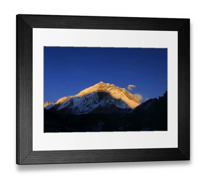 Framed Print : Sunset over the Summit of Nuptse mountain Framed Print : Sunset over the Summit of Nuptse mountain