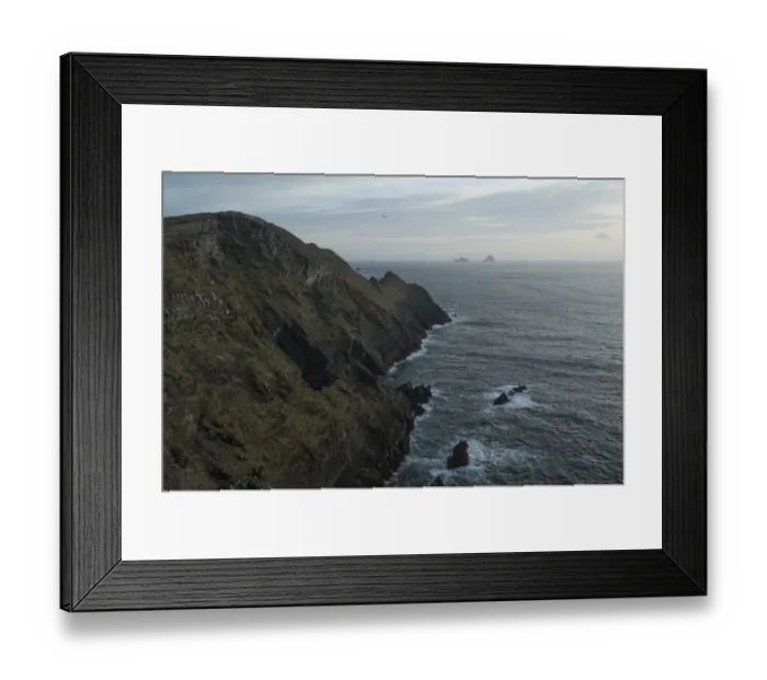 Framed Print : Skellig michael and little skellig viewed from the cliffs above cahersiveen on the ring of skelligs