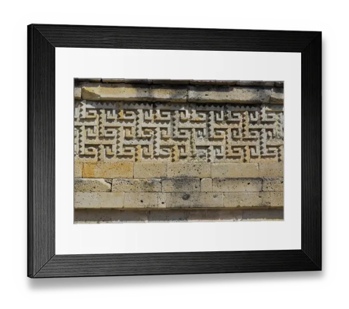 Framed Print : Detail of frieze with geometric decoration, Mitla
