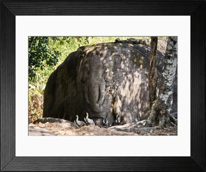 Framed Print : Elephant Rock, Wat Phu Champasak, Laos Framed Print : Elephant Rock, Wat Phu Champasak, Laos