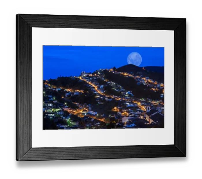 Framed Print : Full moon rising over Ouro Preto, Brazil Framed Print : Full moon rising over Ouro Preto, Brazil