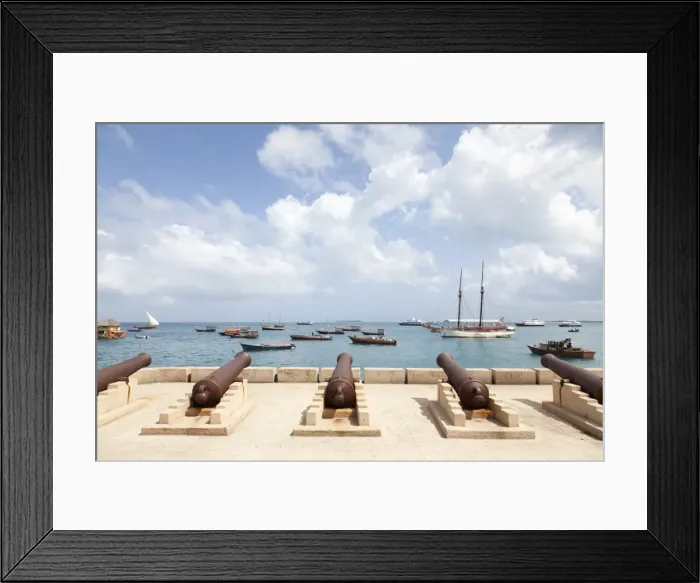 Framed Print : Canons in the harbor of Stone Town Framed Print : Canons in the harbor of Stone Town