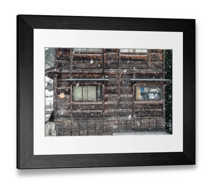 Framed Print : Wooden facade in Japanese Alps
