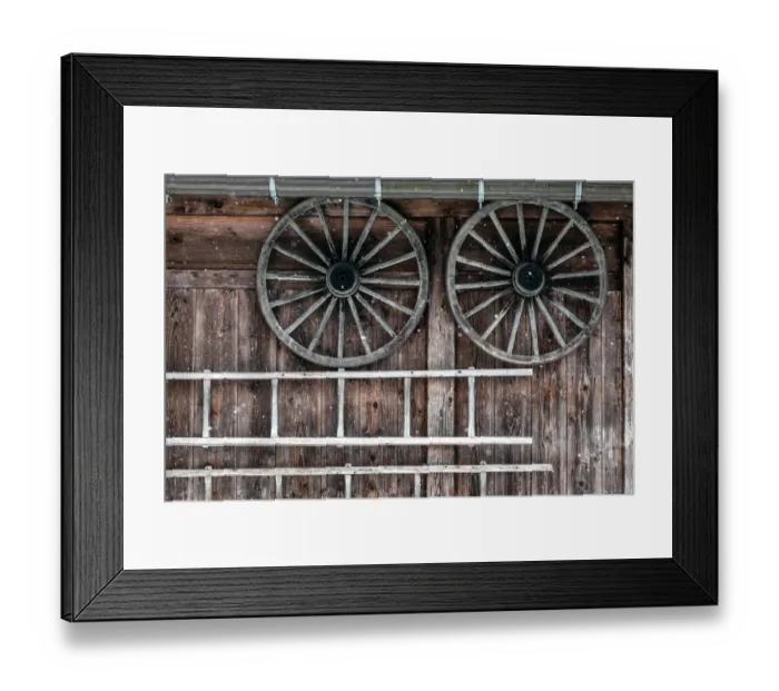 Framed Print : Wooden wheels and ladders Framed Print : Wooden wheels and ladders