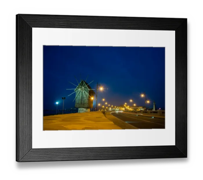 Framed Print : Light trails near Nessebar old Mill Framed Print : Light trails near Nessebar old Mill