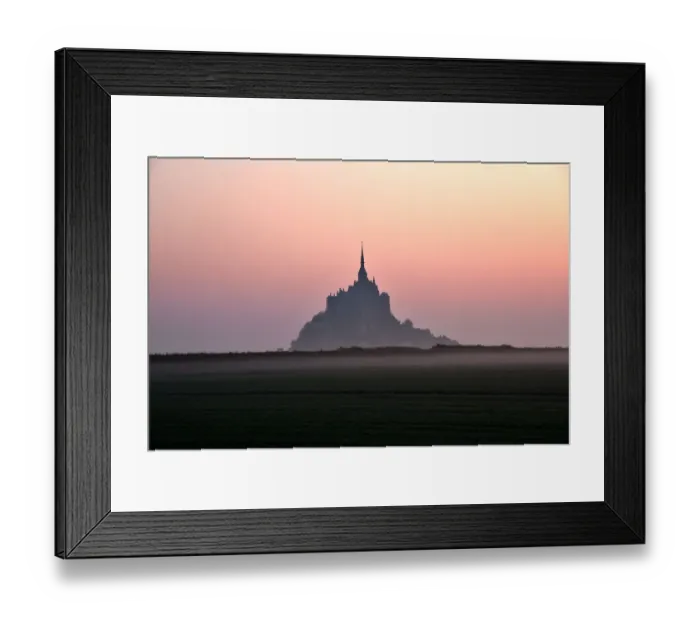 Framed Print : Mont saint michel sunrise enchanting landscape Framed Print : Mont saint michel sunrise enchanting landscape