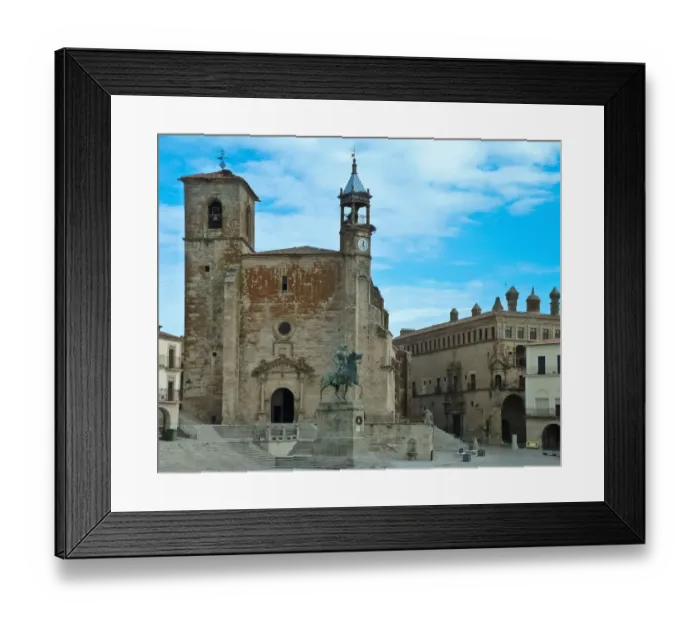 Framed Print : Plaza Mayor and cathedral in Trujillo, Spain Framed Print : Plaza Mayor and cathedral in Trujillo, Spain
