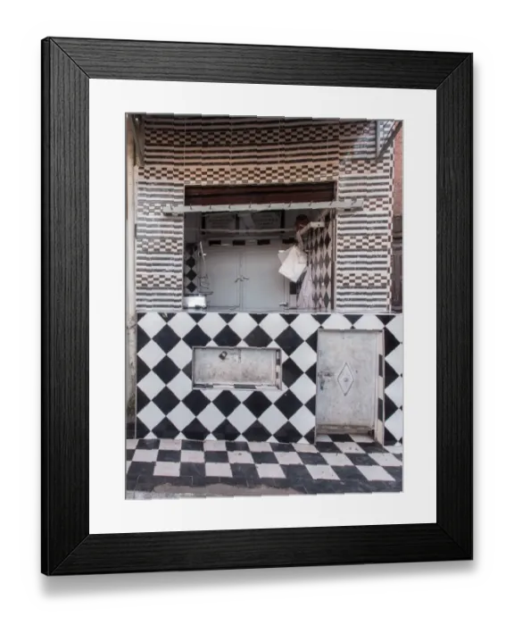Framed Print : Butcher shop, Marrakech, Morocco