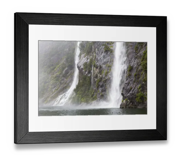 Framed Print : The Fairy Falls in Milford Sound, Fiordland National Park, Southland Region, New Zealand Framed Print : The Fairy Falls in Milford Sound, Fiordland National Park, Southland Region, New Zealand