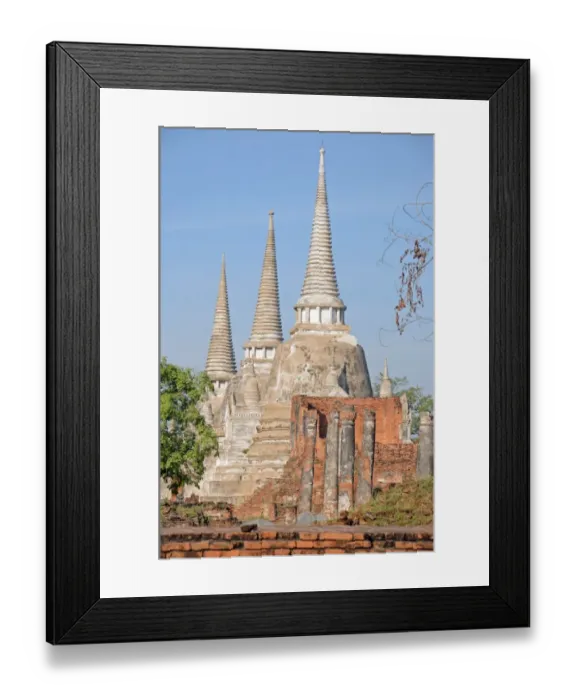 Framed Print : Chedi Stupas of Ayutthaya Historical Park Framed Print : Chedi Stupas of Ayutthaya Historical Park